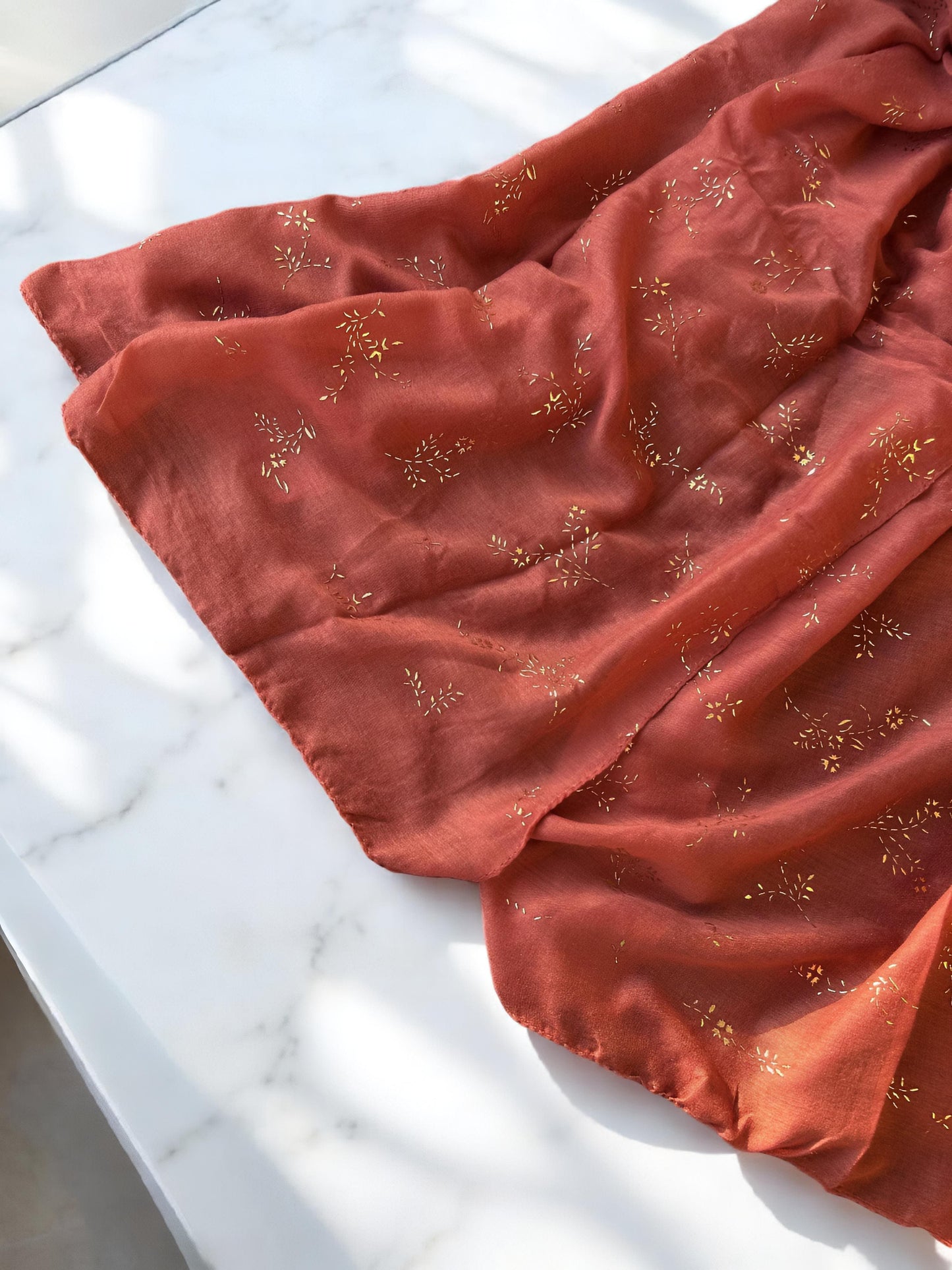 Rust Sparkle Sequence Hijab