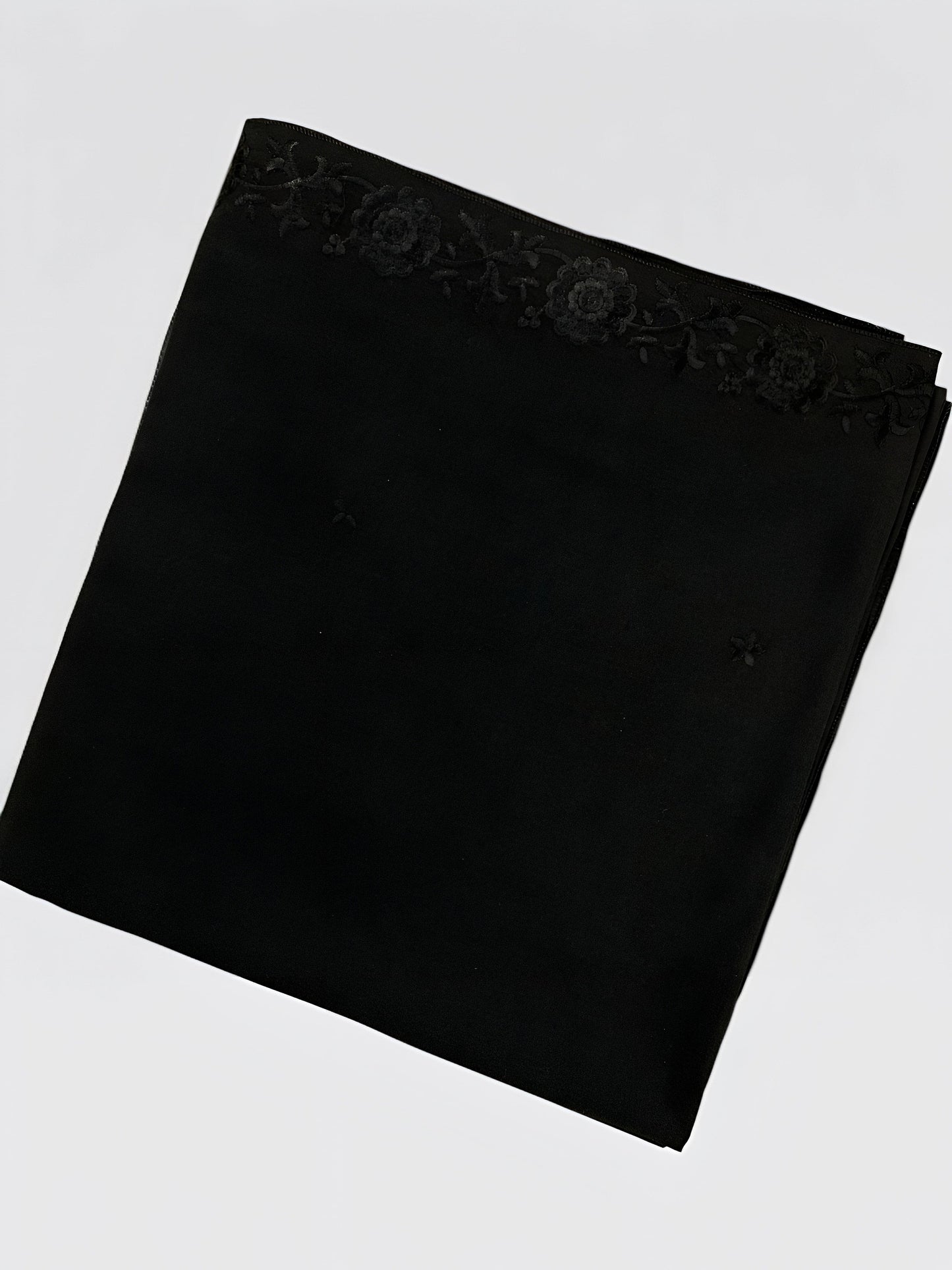 Simple Black Floral Border Shaal