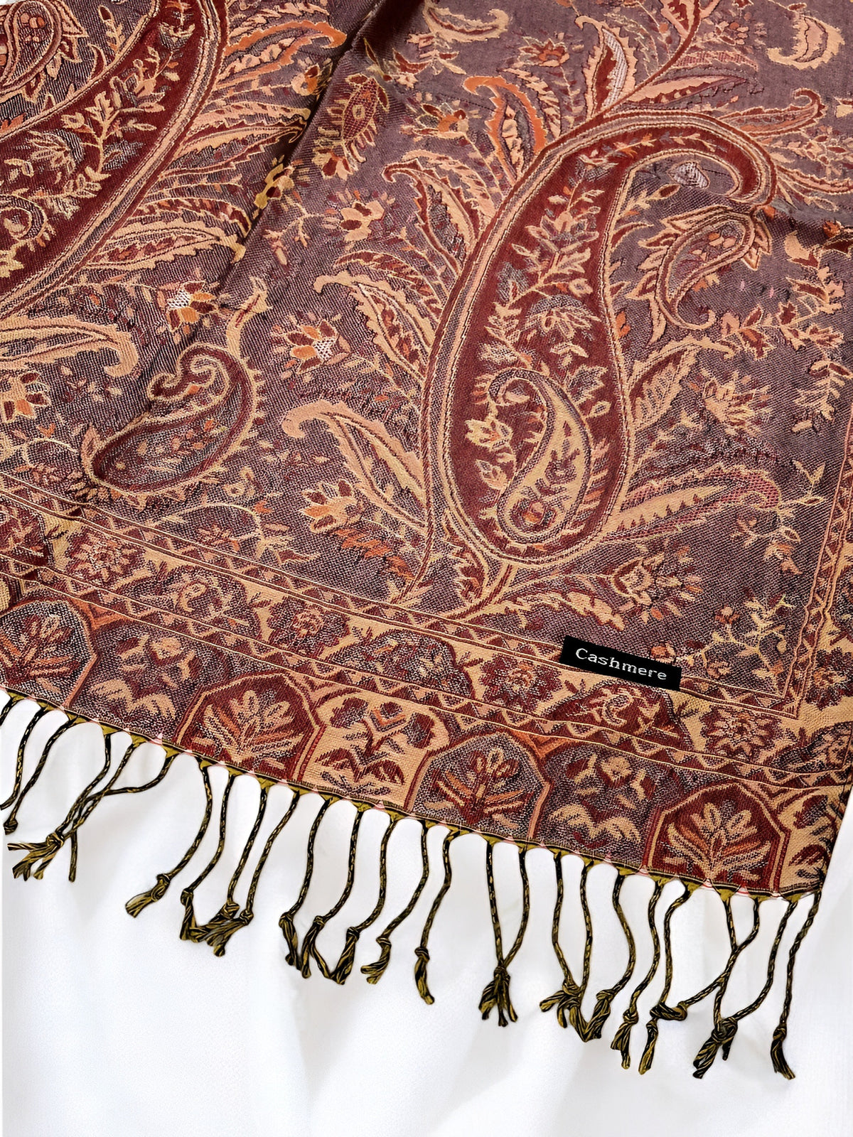 Lilac Peach Persian Garden Paisley Two-Tone Pashmina Hijab