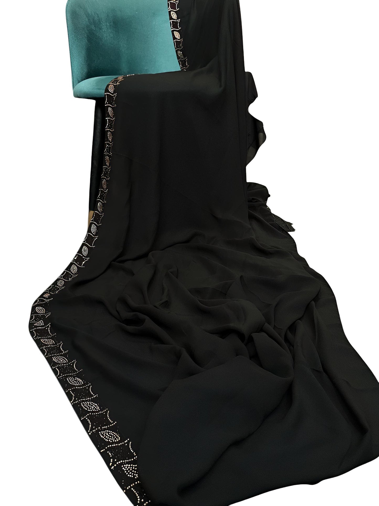 Black Curved Sparkle Shaal