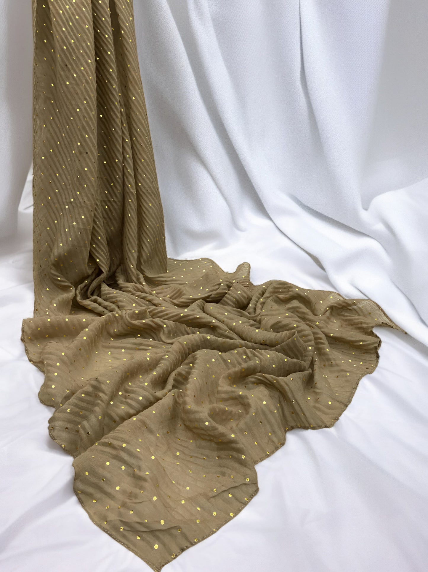 Dull Gold - Stripple Dot Fancy Hijab