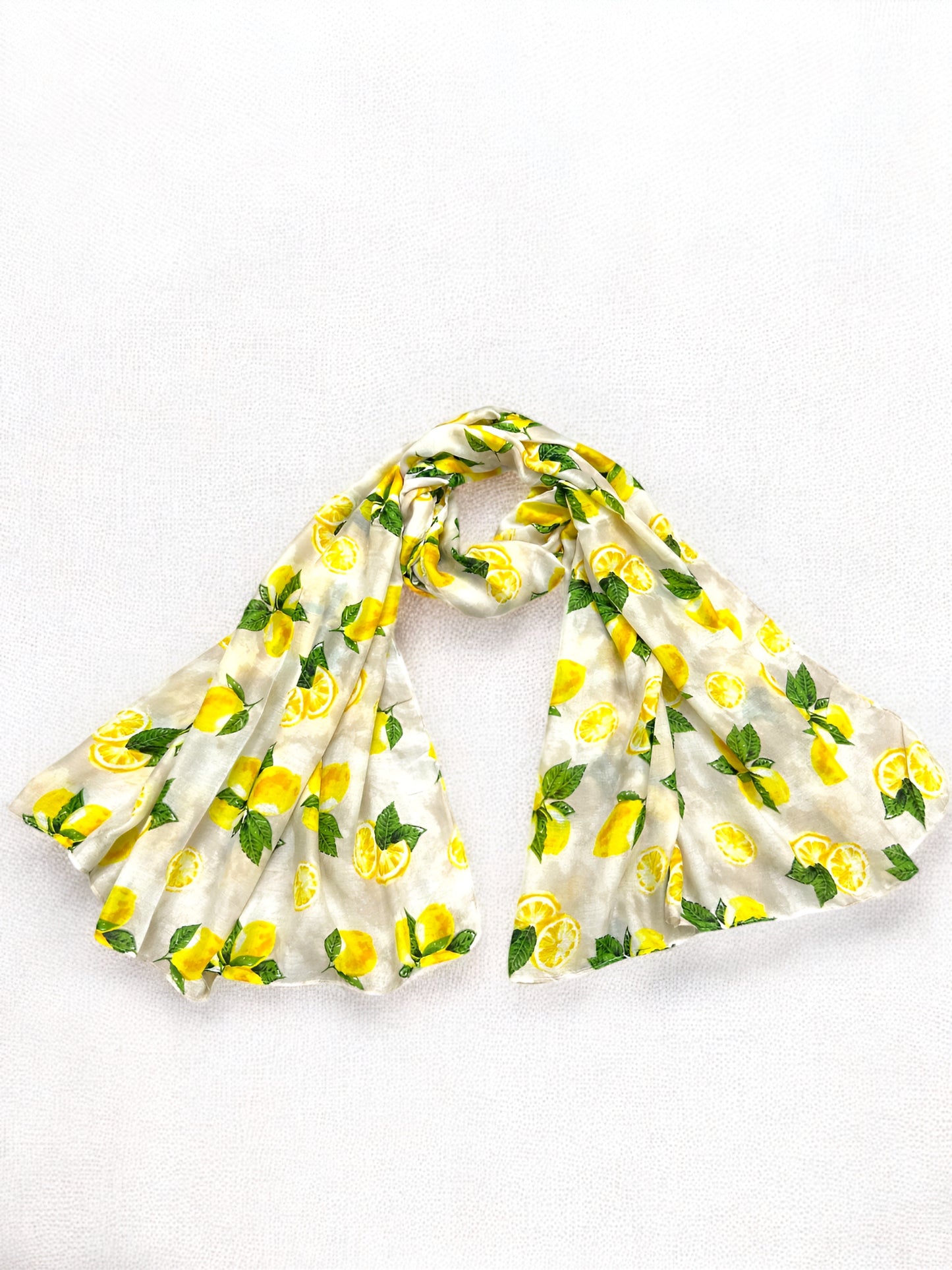 Beige Lemons Printed Modal Hijab