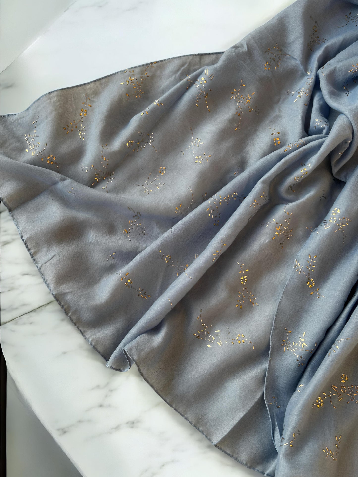 Grey Blue Sparkle Sequence Hijab