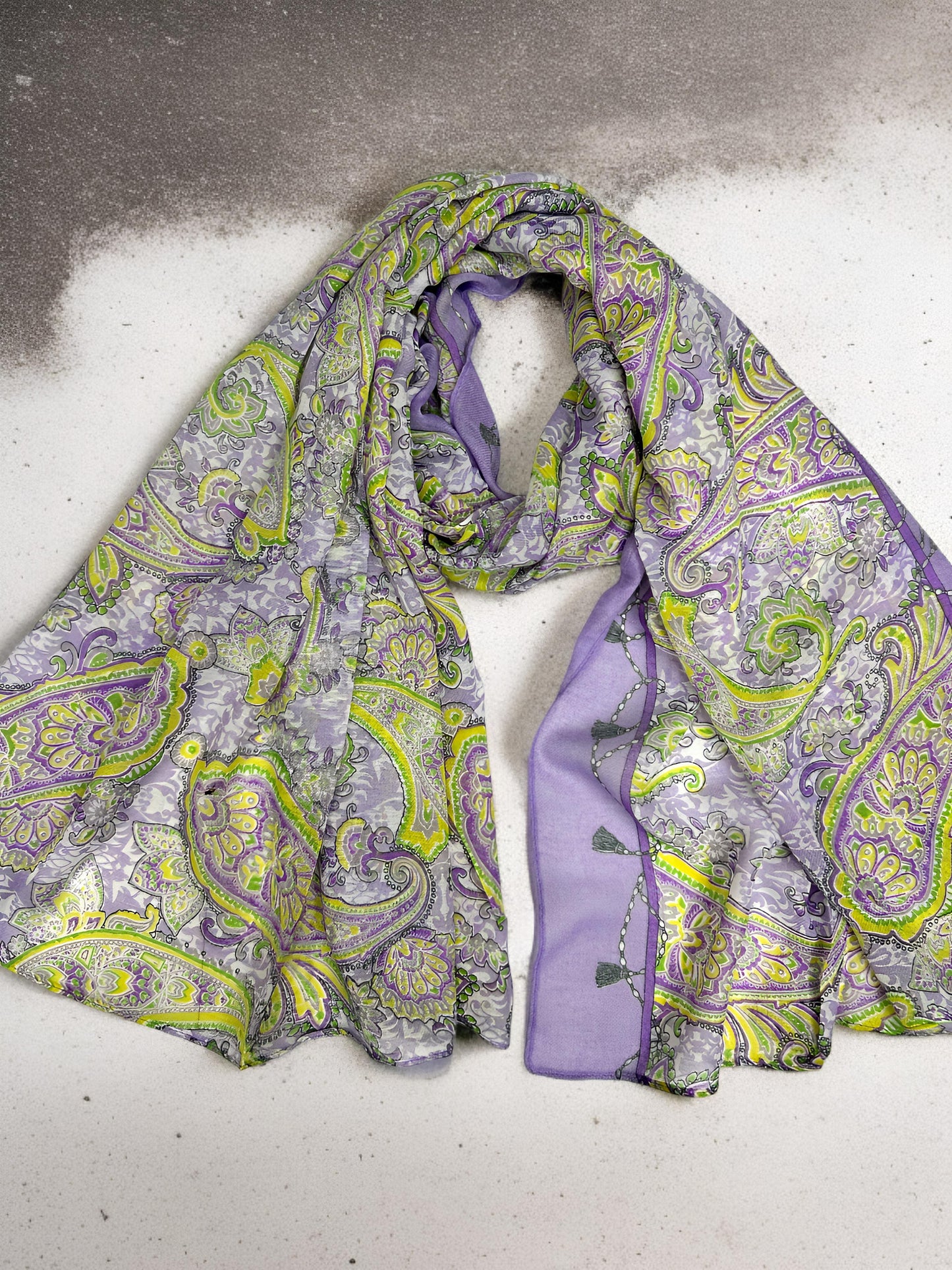 Lilac Paisley Printed Modal Hijab