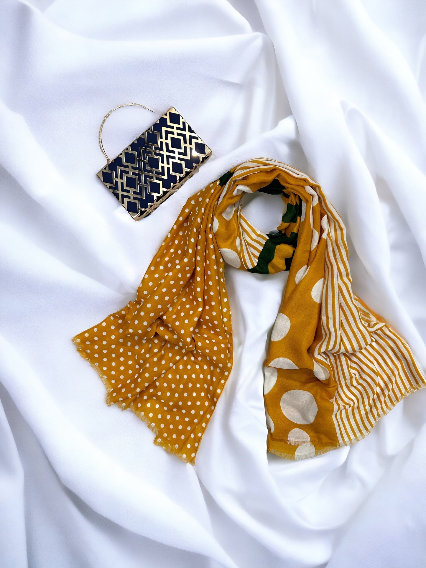 Rust Polka Printed Modal Hijab