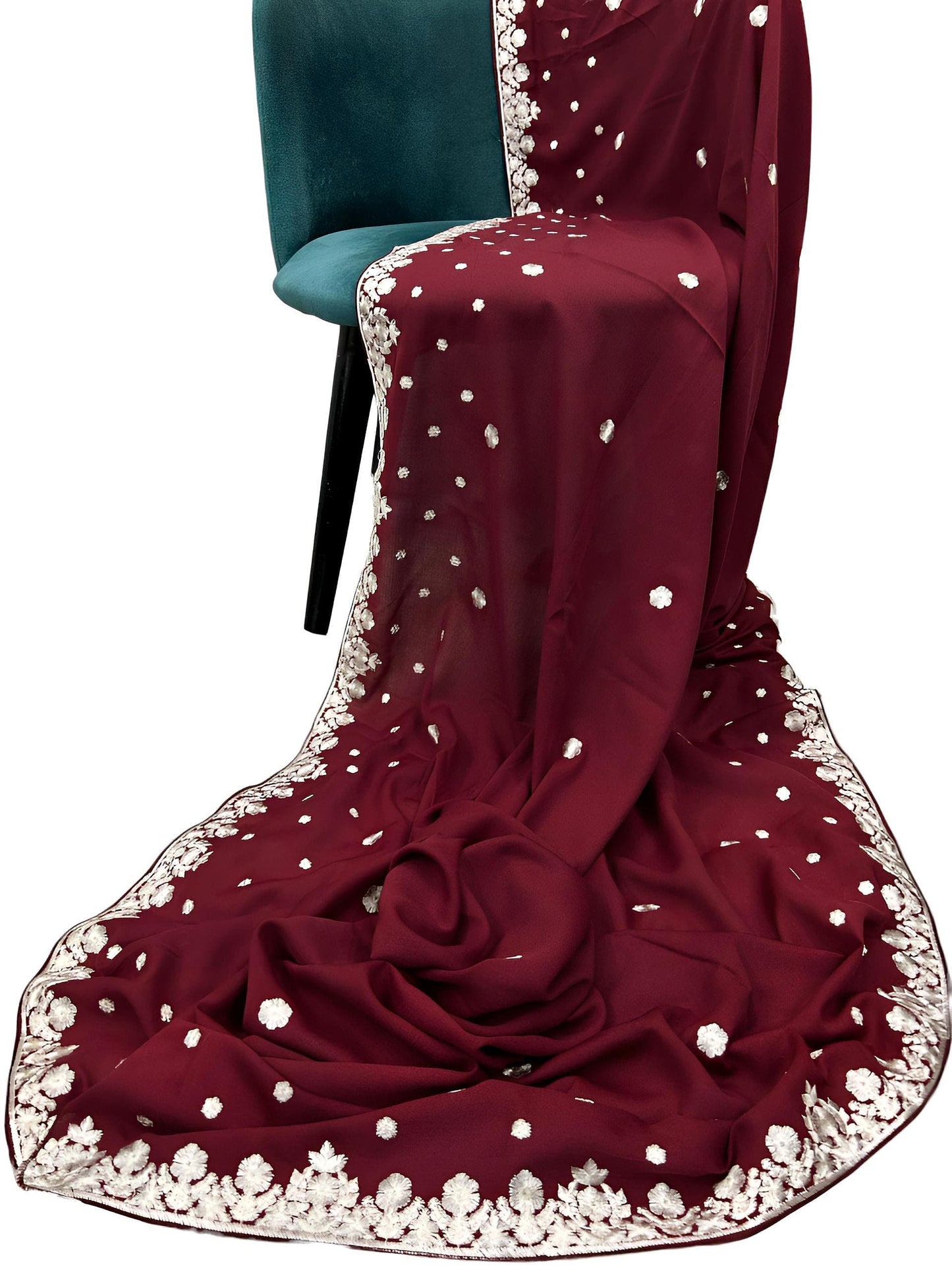 Red White Floral Shaal