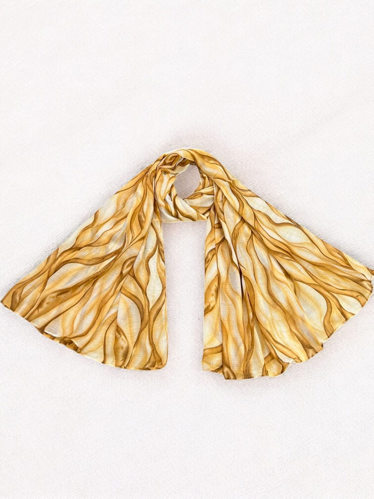 Sand Brown Tie-Dye Printed Modal Hijab