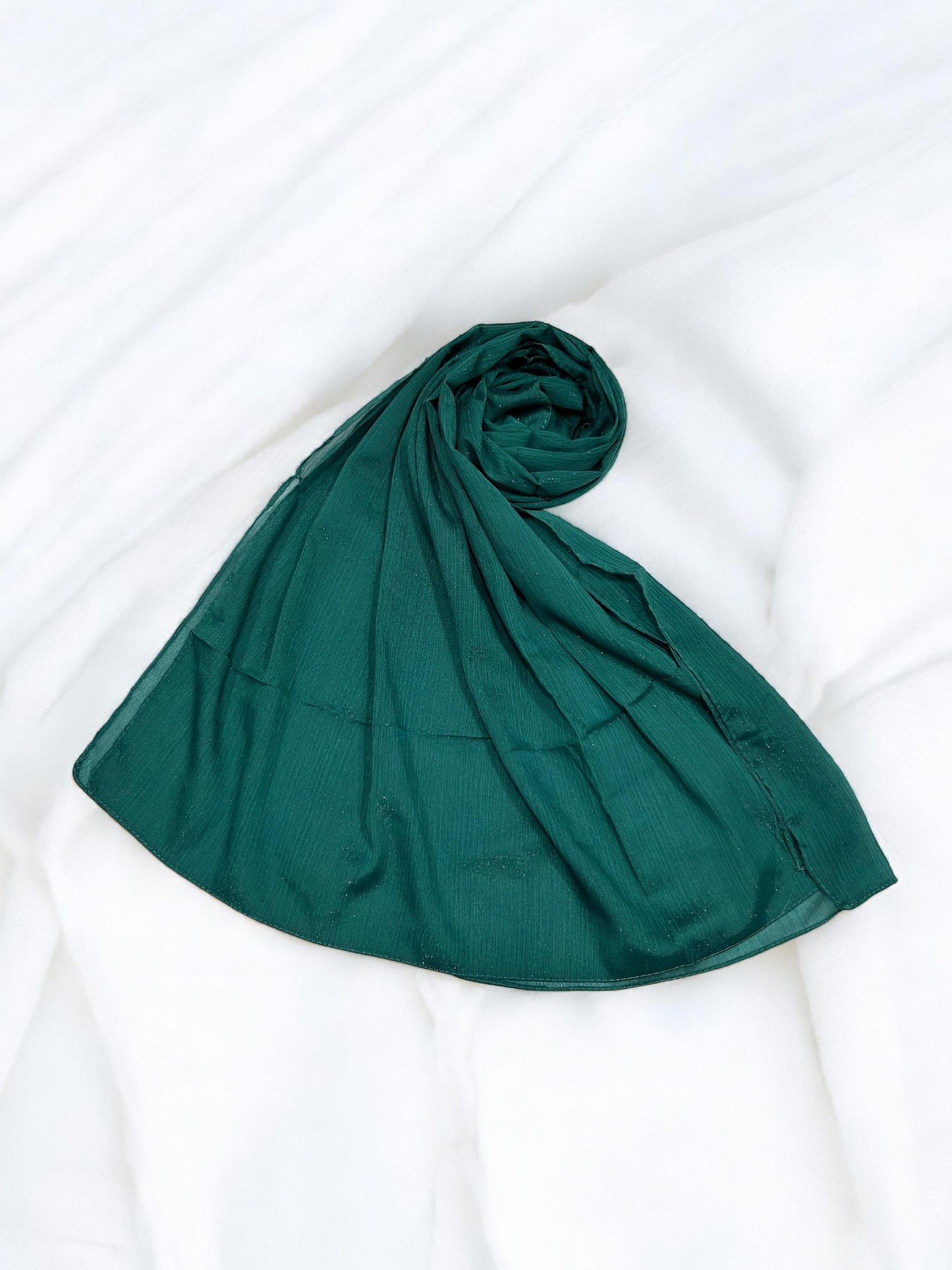Teal - Crinkle Shimmer Chiffon Wedding Party Occasion Hijab Scarf