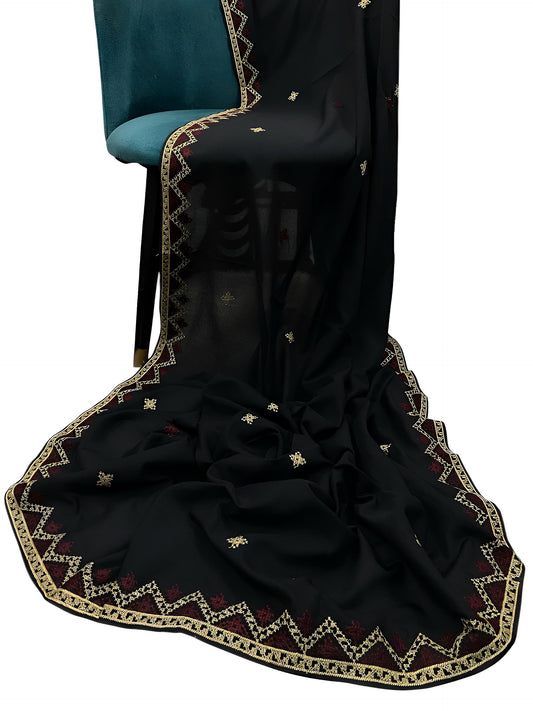 Creamy Black Majesty Bridal Shaal