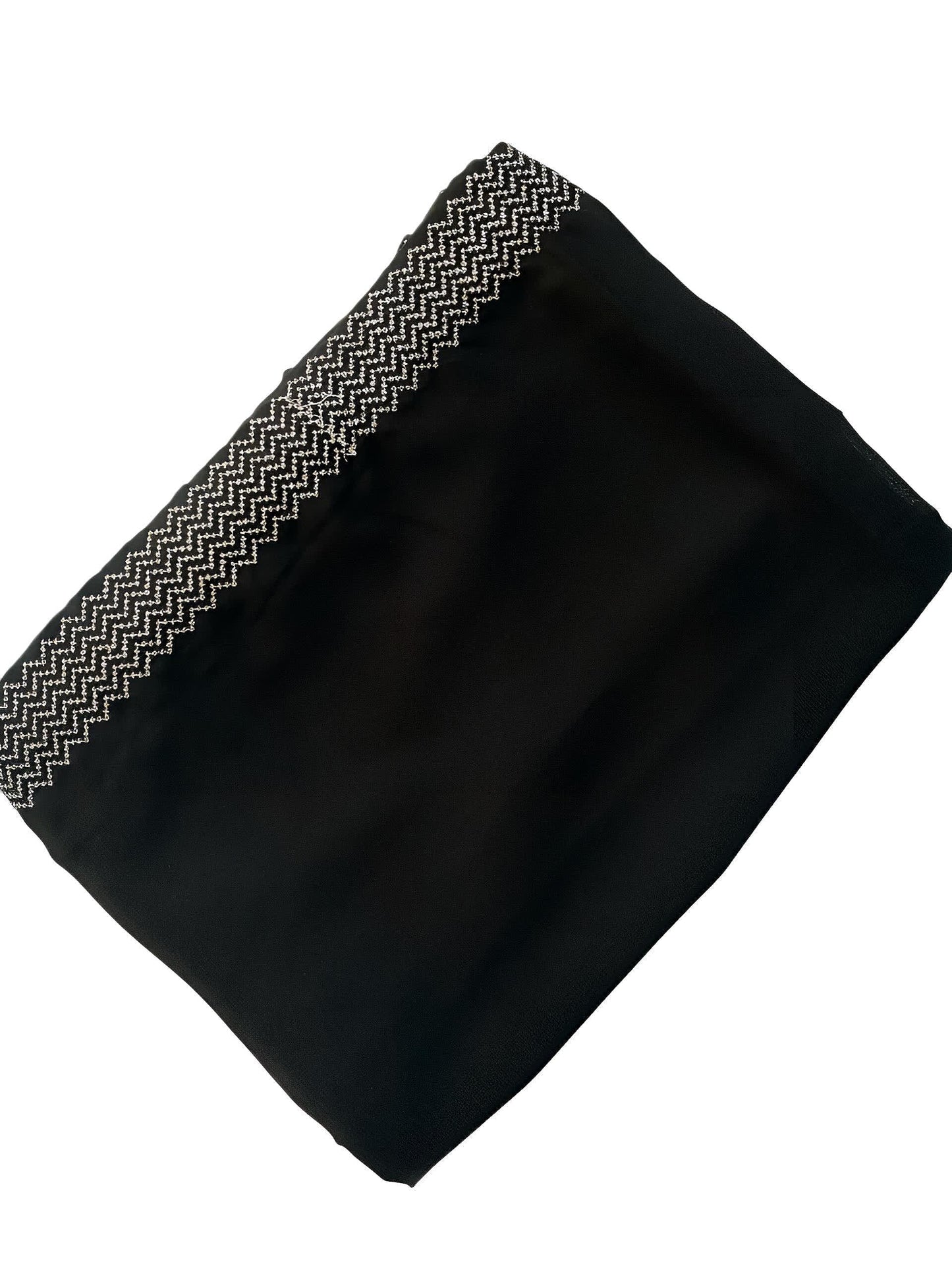 Black Silver Rippled Border Shaal