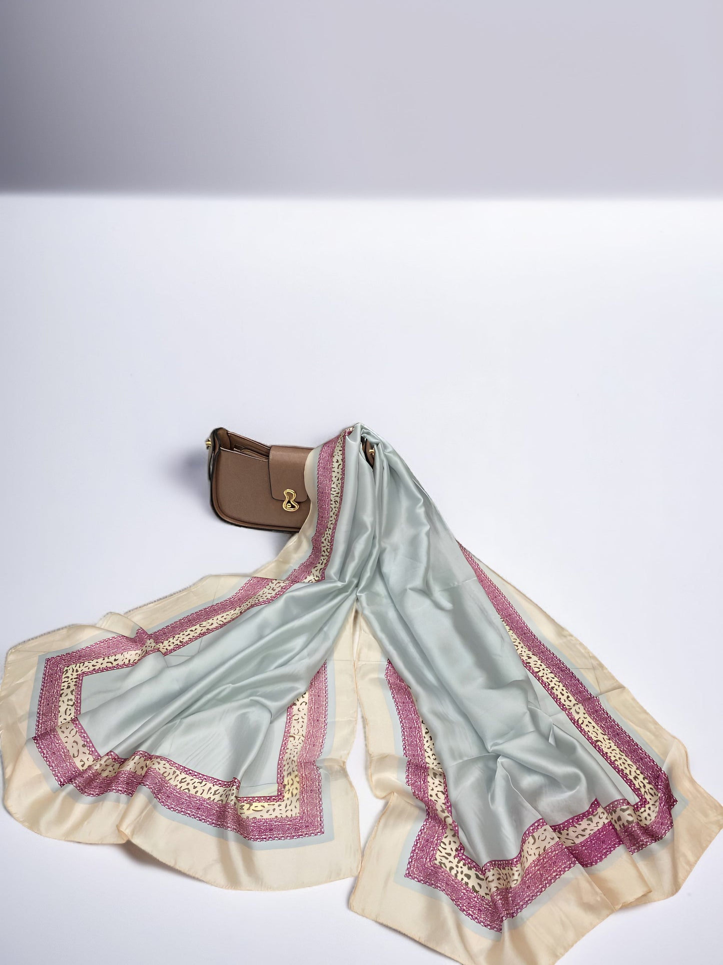 Large Satin Silk Scarf - Pastel Dream