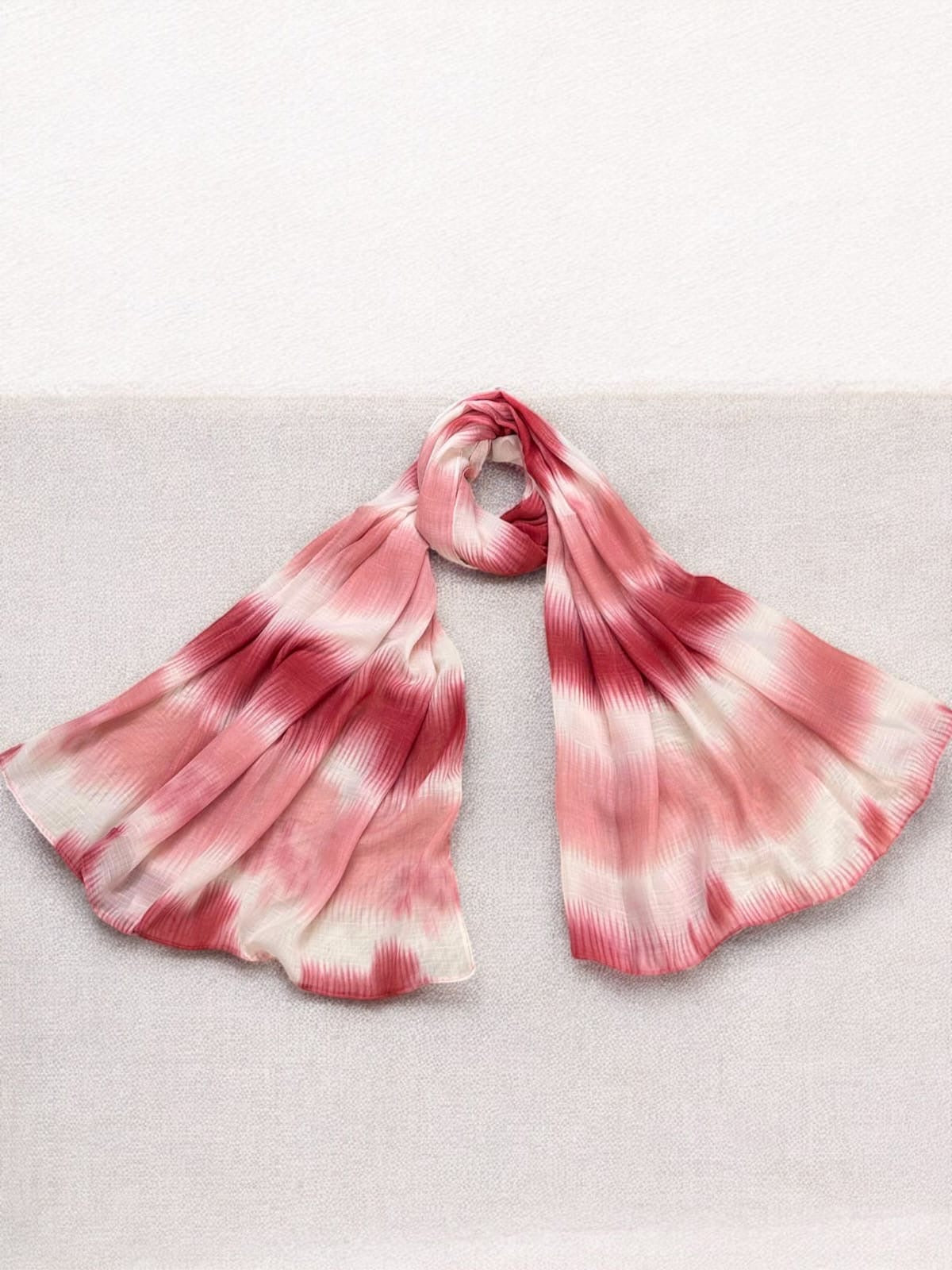 Terracotta Pink Patterned Tie-Dye Printed Modal Hijab