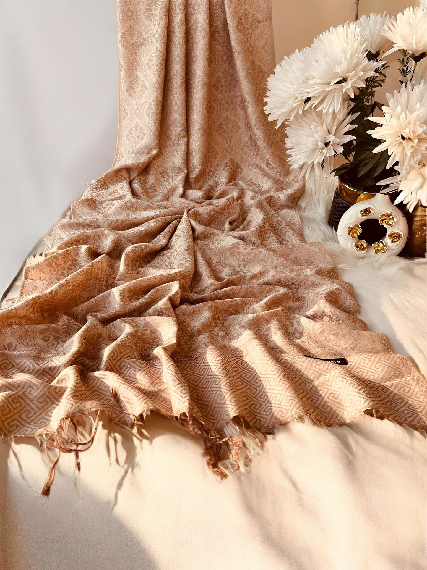 Pale Peach Pashmina Hijab Shaal