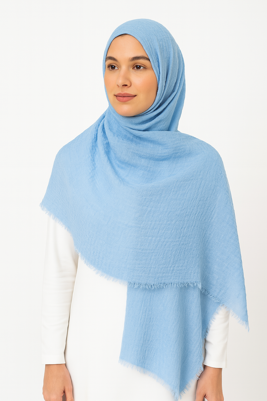 Maya Blue - Crimp Lawn Hijab