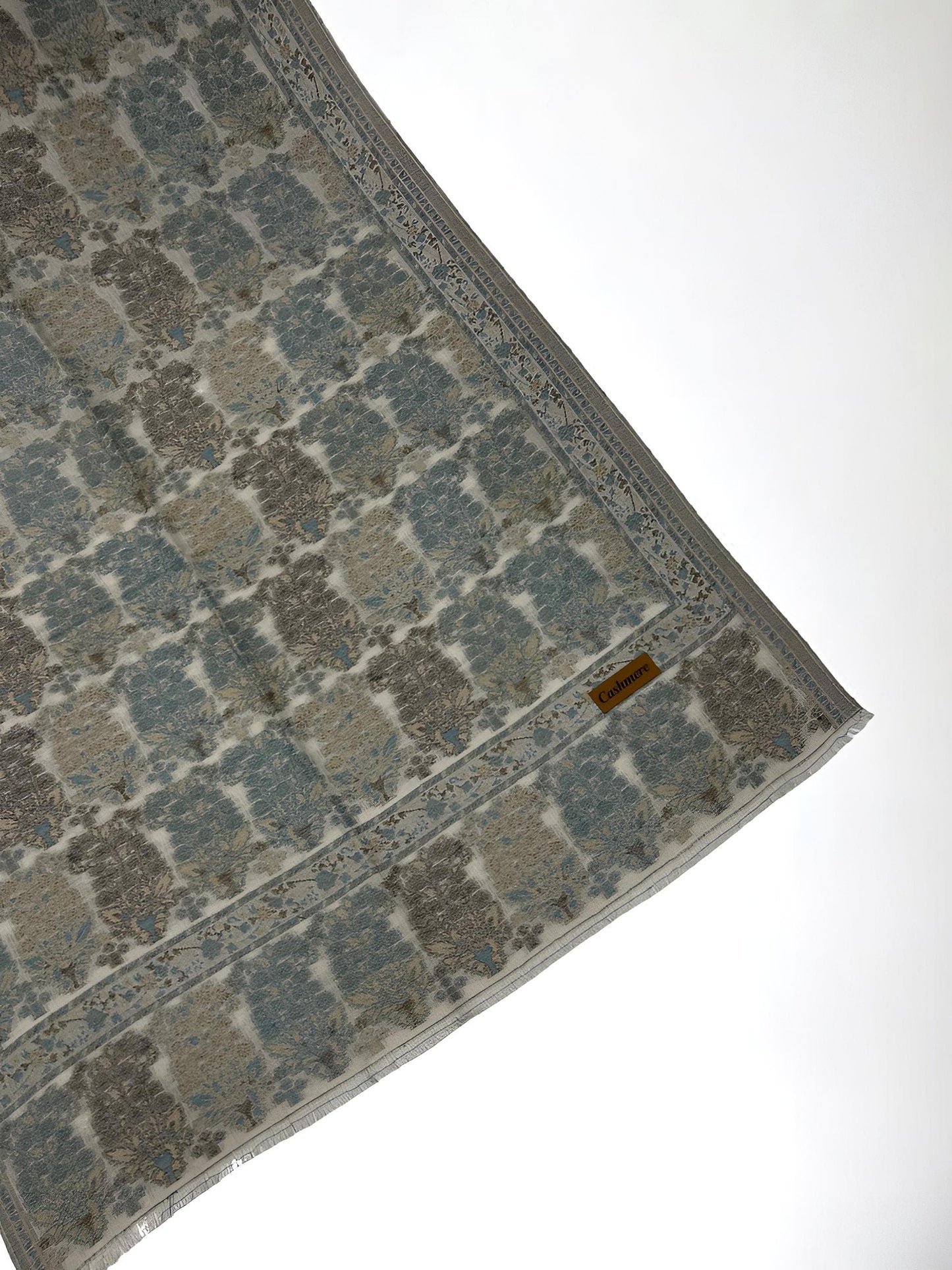 Grey Blue Paisleys Pashmina Hijab