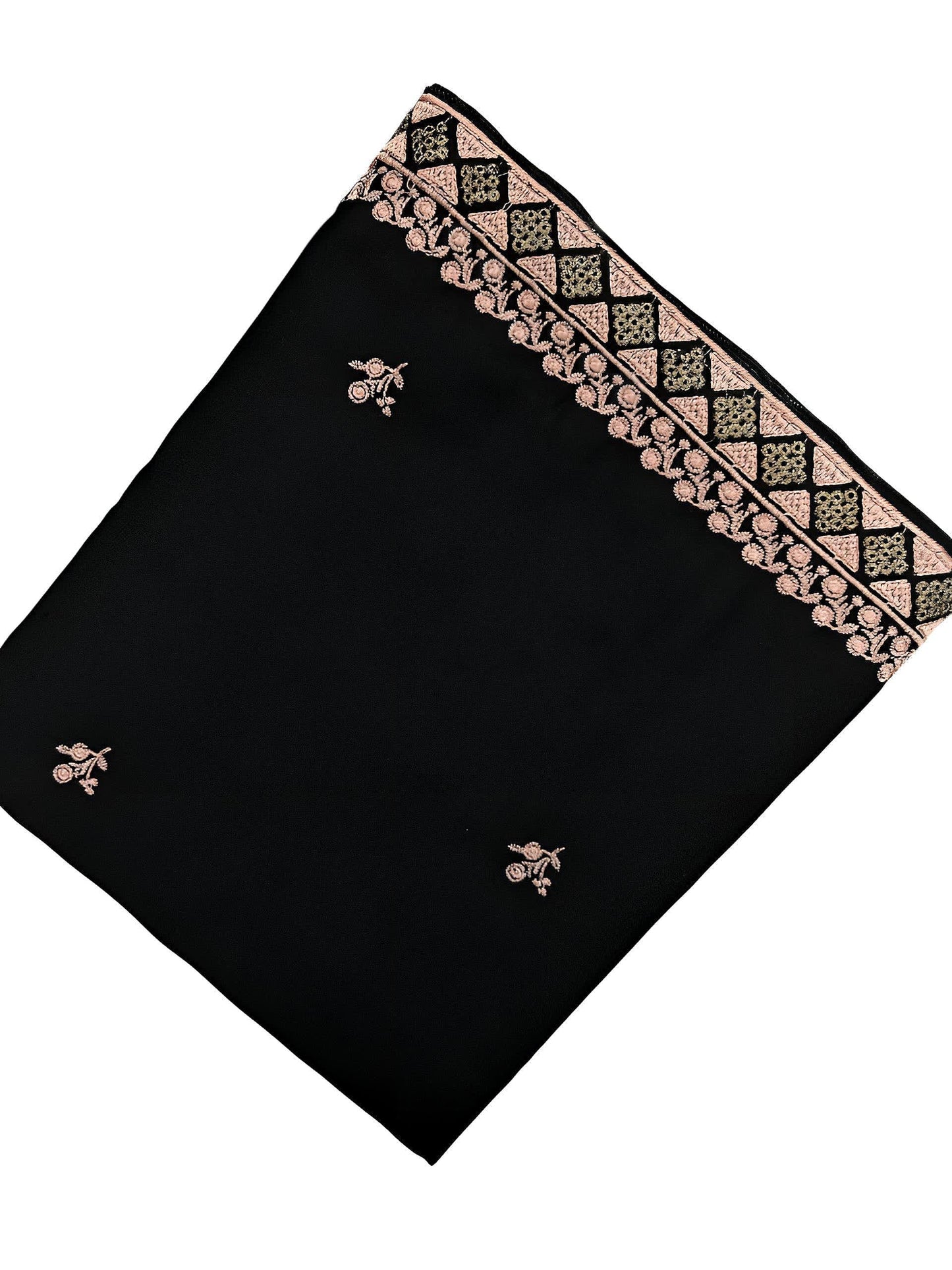 Black Tea Pink Border Shaal