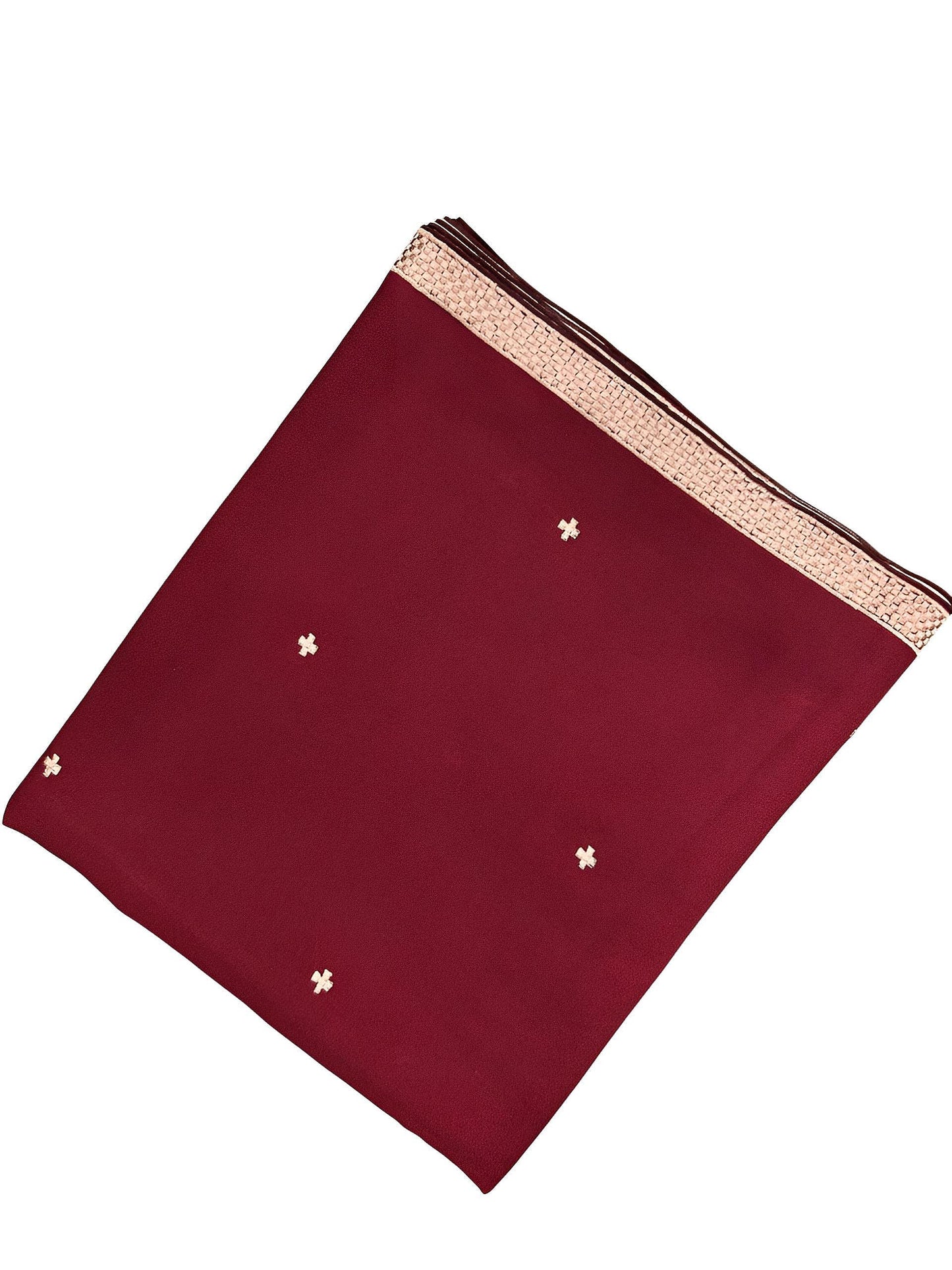 Maroon Baby Pink Border Shaal