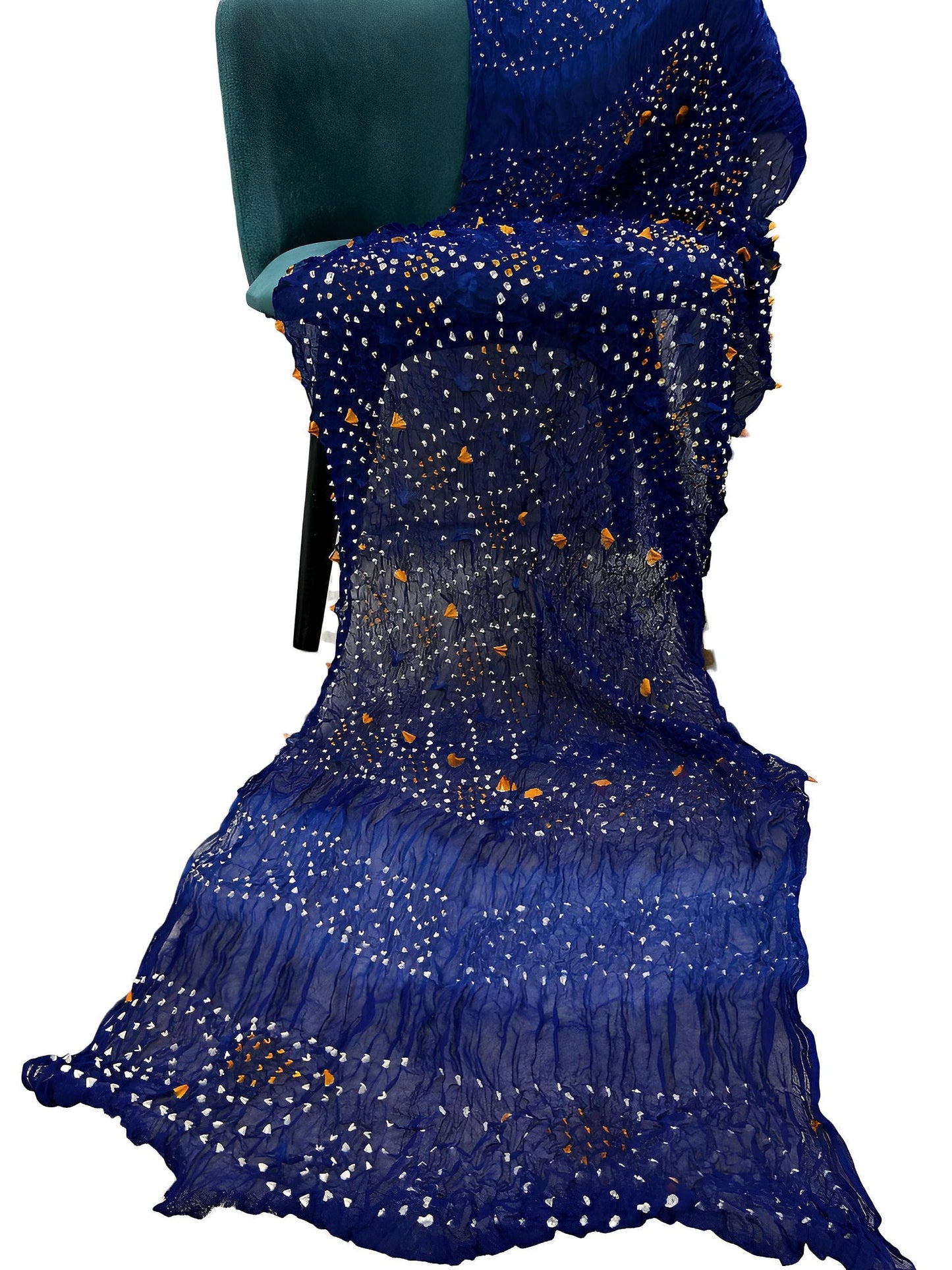 Black Blue Multi Chiffon Chundri Dupatta
