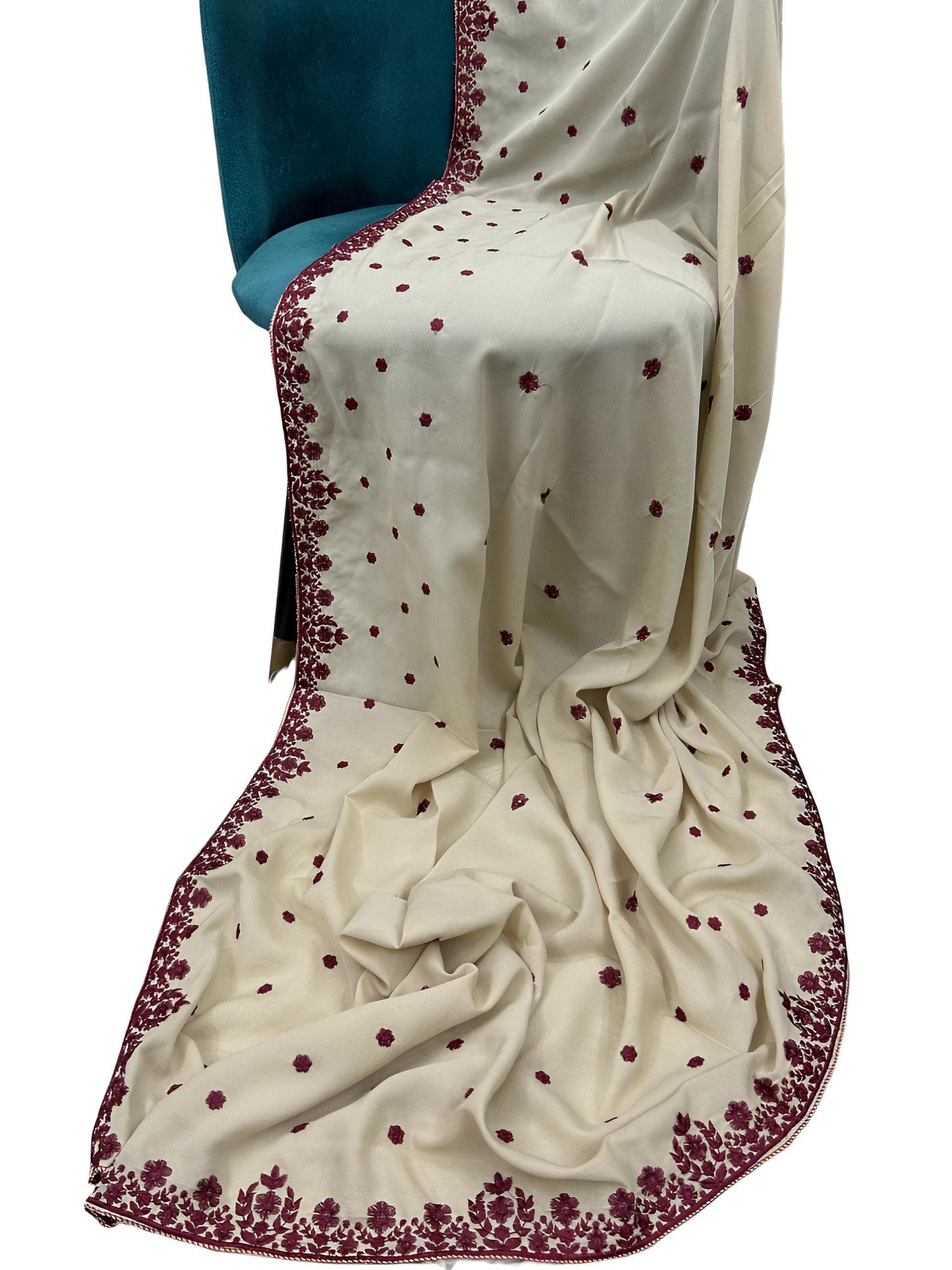 Beige Red Floral Shaal
