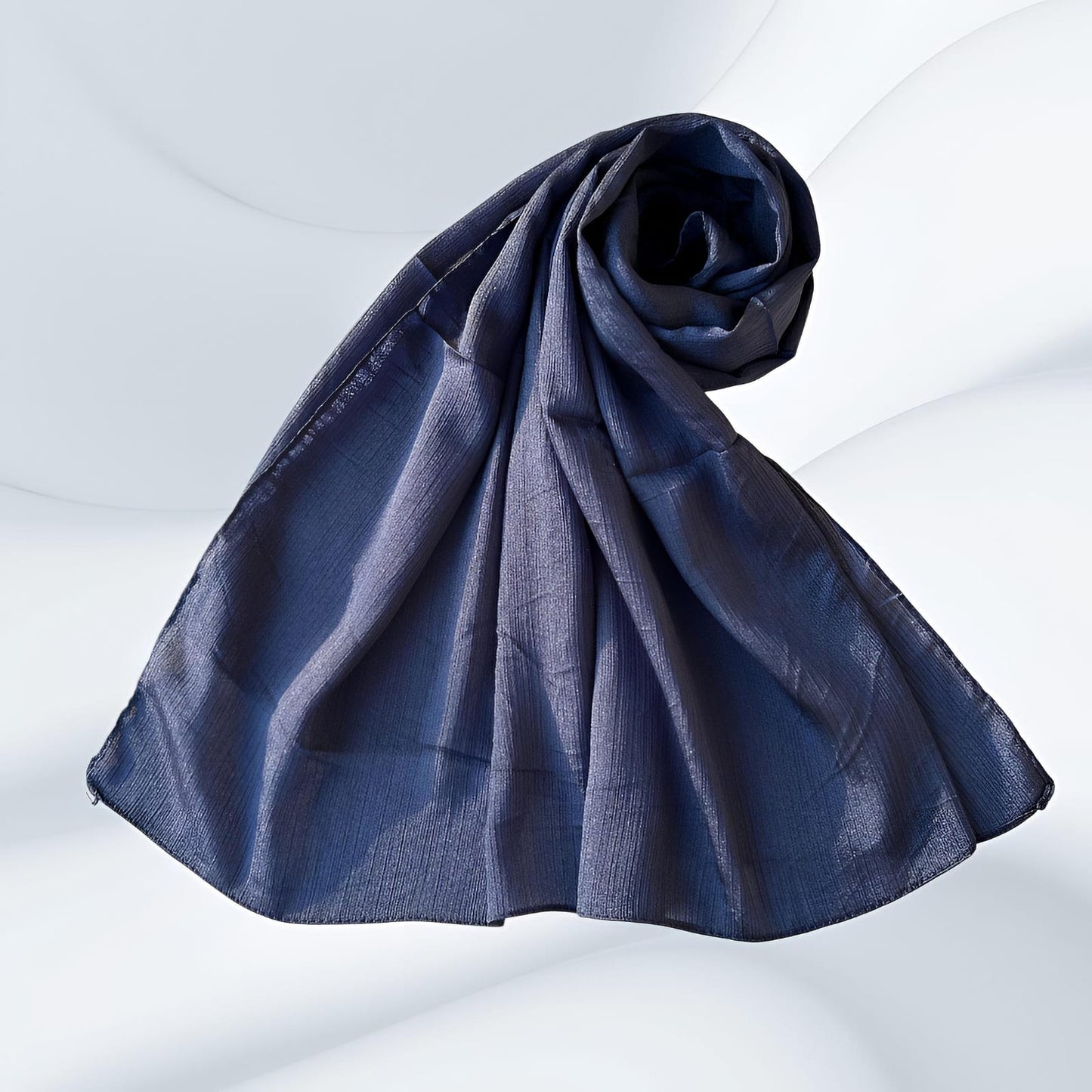 Delt Blue - Crinkle Silk Hijabs