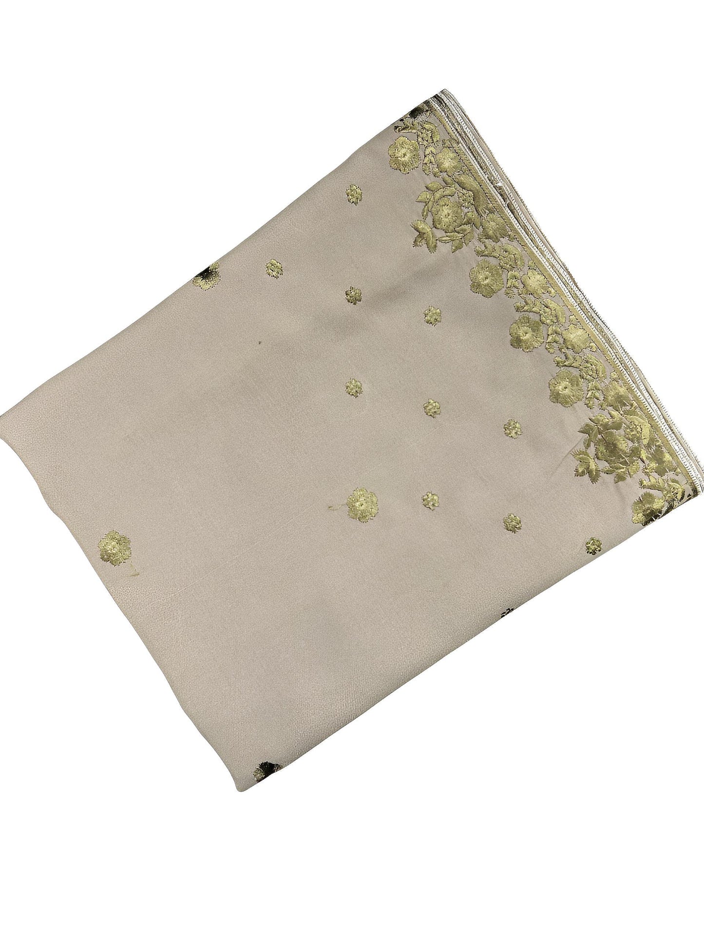 Beige Pista Green Floral Shaal