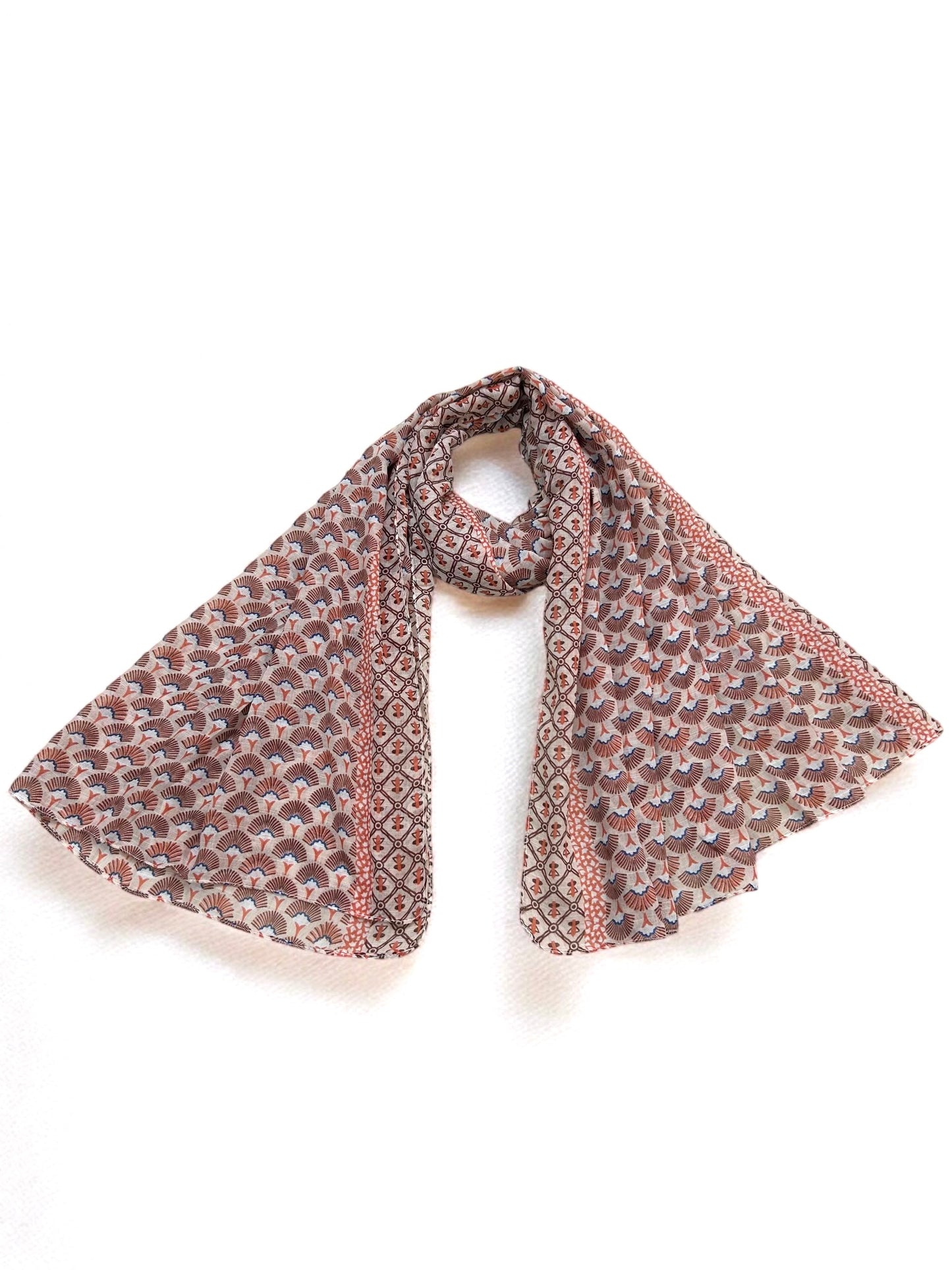 Coral Seashells Printed Modal Hijab