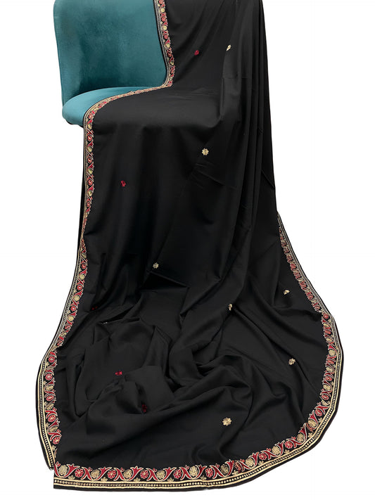 Black & Multi Border Shaal