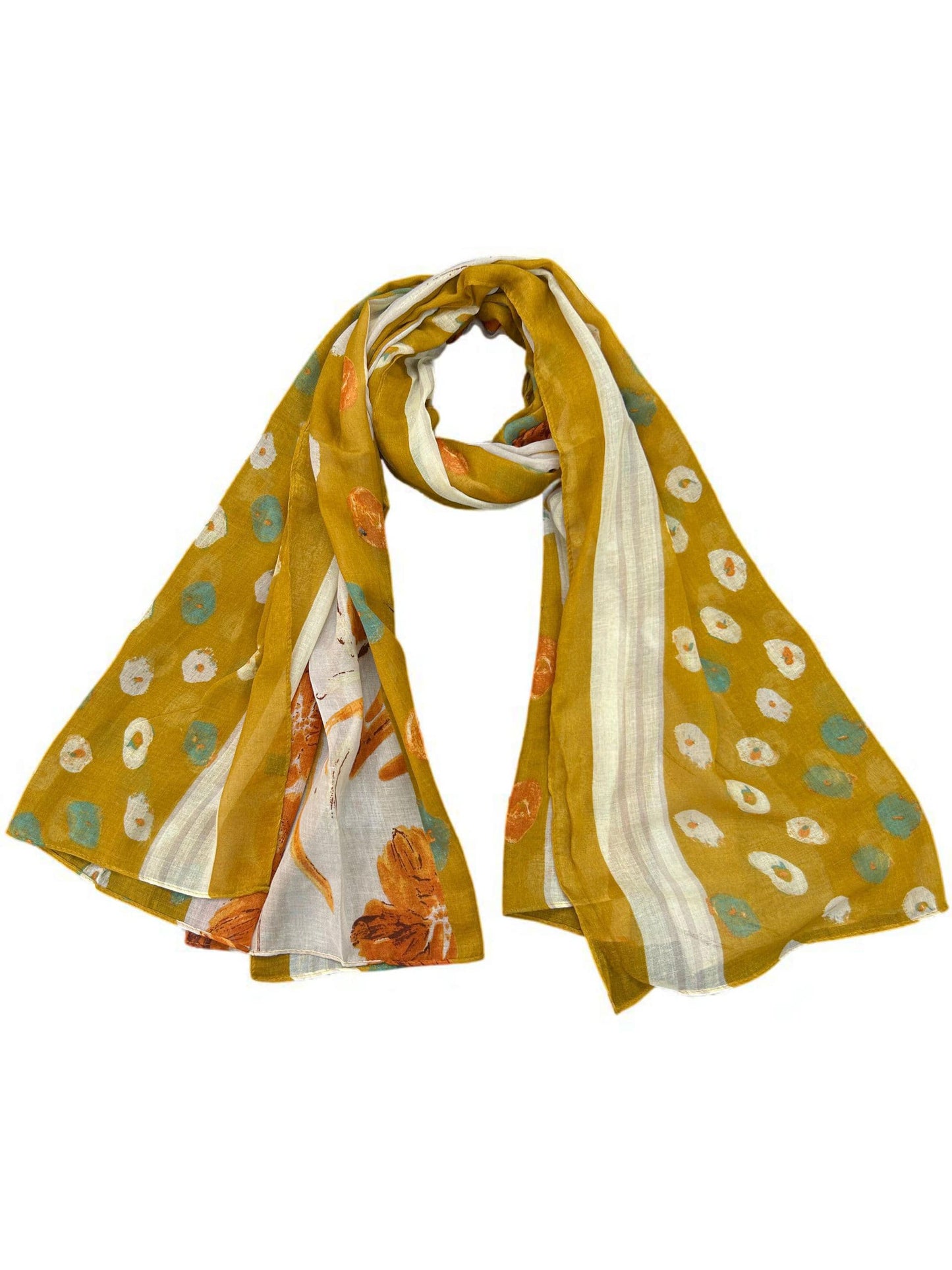 Mustard Gold Mousse Printed Modal Hijab