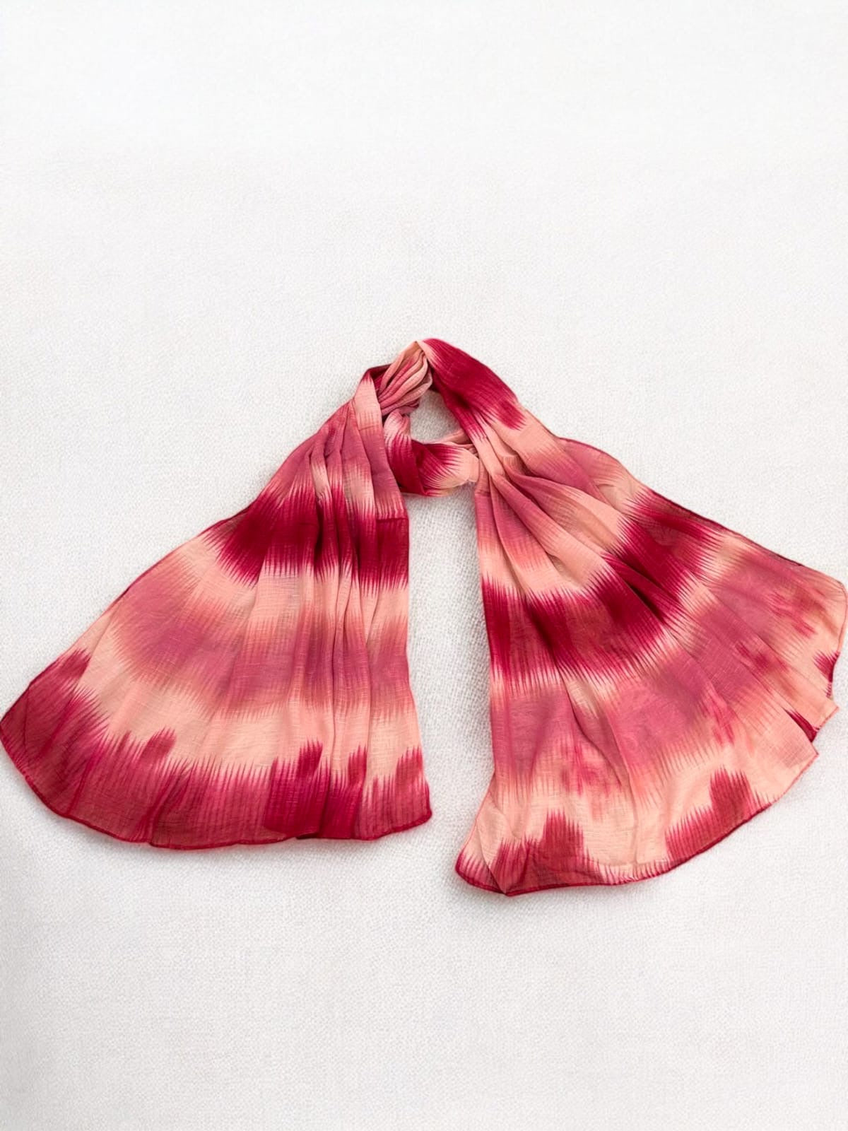 Barbie Pink Patterned Tie-Dye Printed Modal Hijab