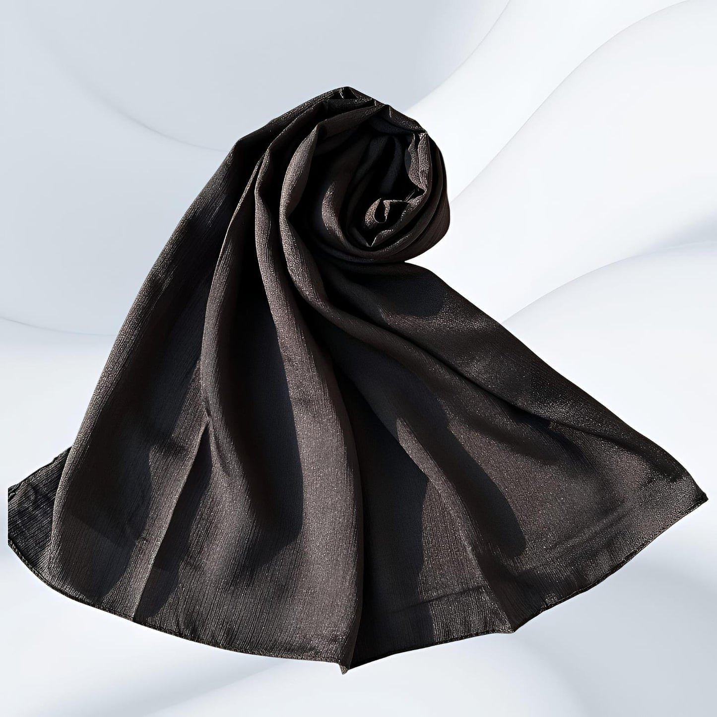 Black Coal - Crinkle Silk Hijabs