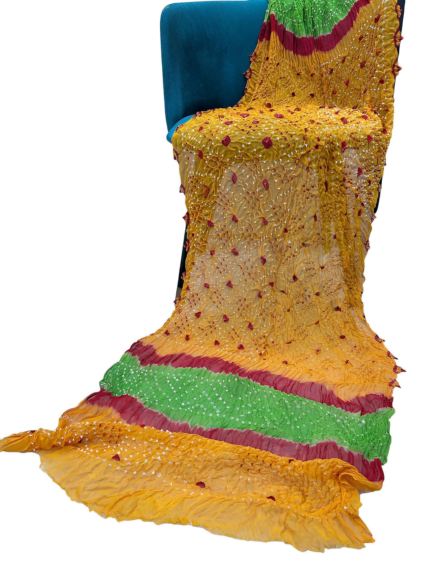 Yellow Multi Chiffon Chundri Dupatta