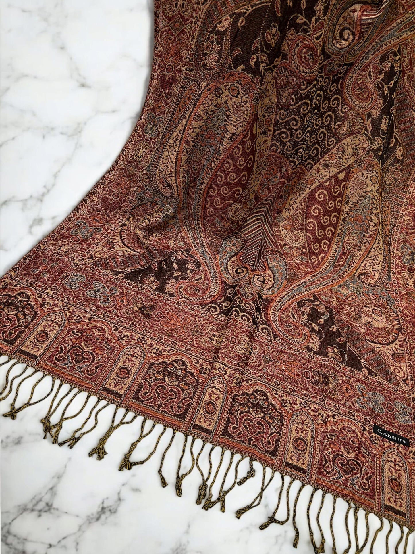 Purple Orange Peach Two-Tone Pashmina Hijab