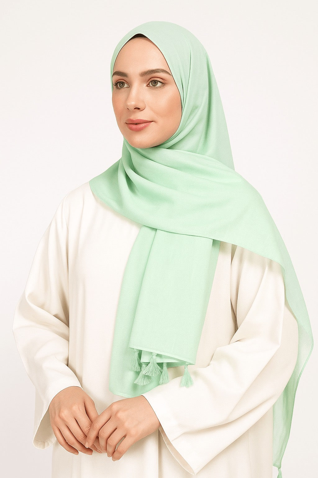 Mint Green - Lawn Tassel Hijab