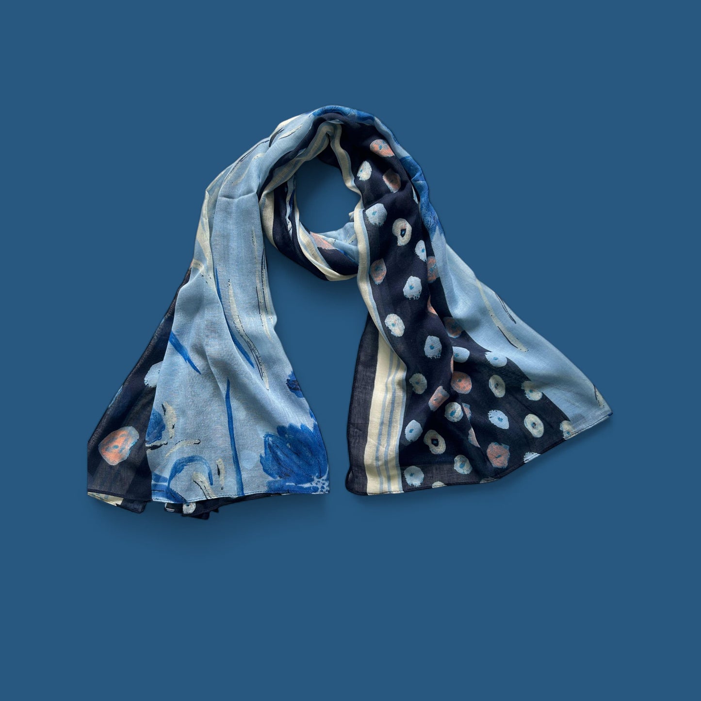 Sky Blue Mousse Printed Modal Hijab