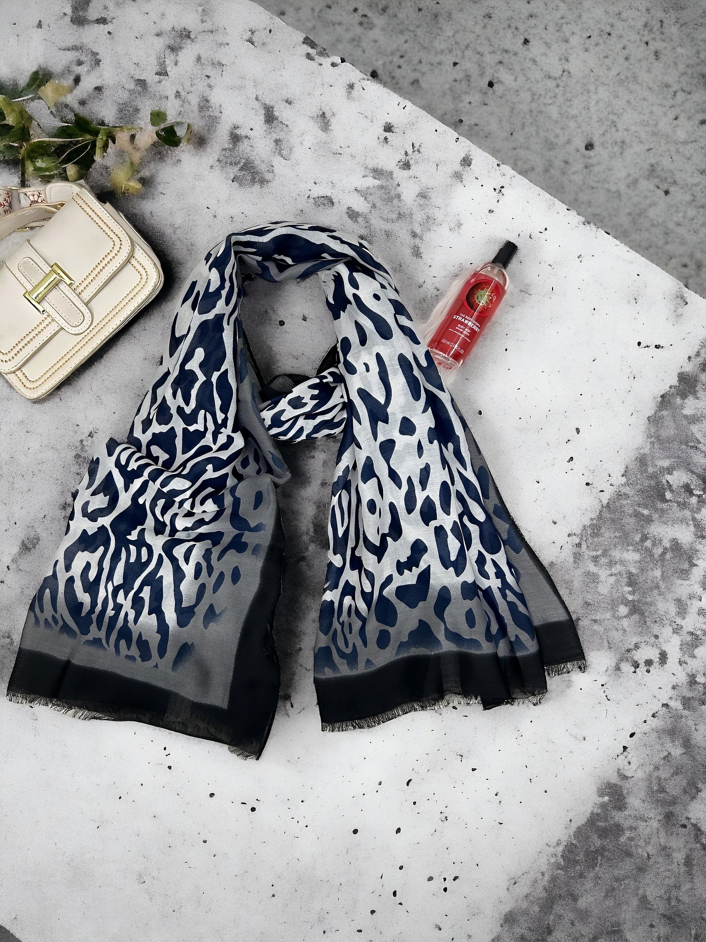 Grey Cheetah Printed Modal Hijab
