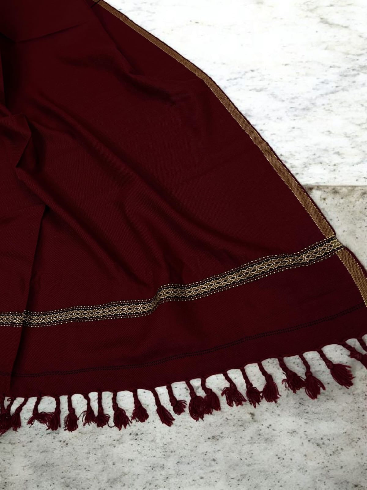 Men’s Winter Shawl - Dark Raspberry