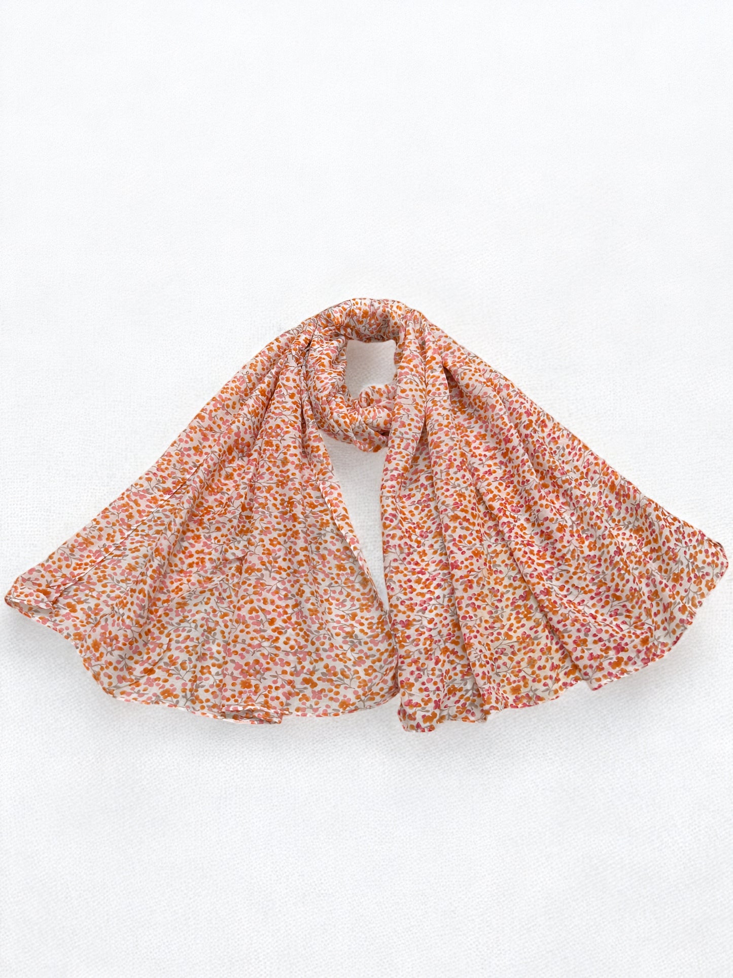 Rust Pink Cherry Blossom Printed Modal Hijab