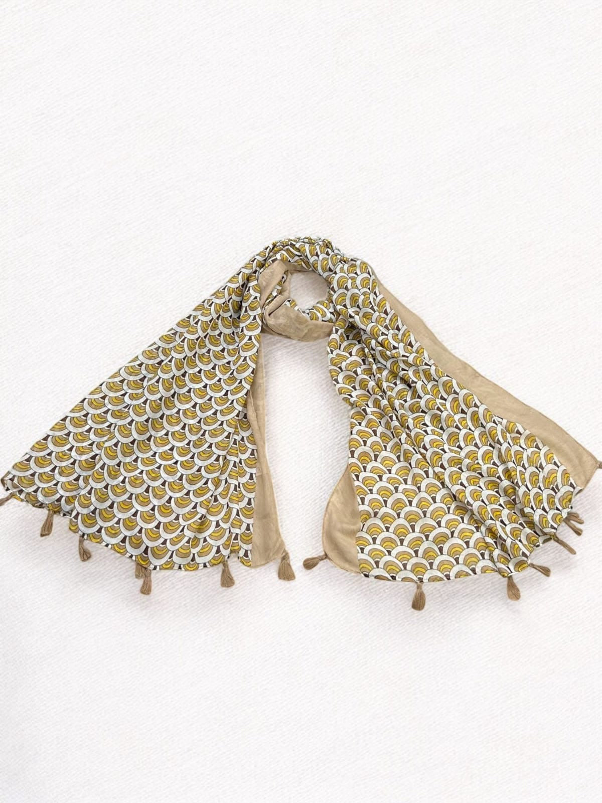 Coffee Brown Seashells Printed Modal Hijab