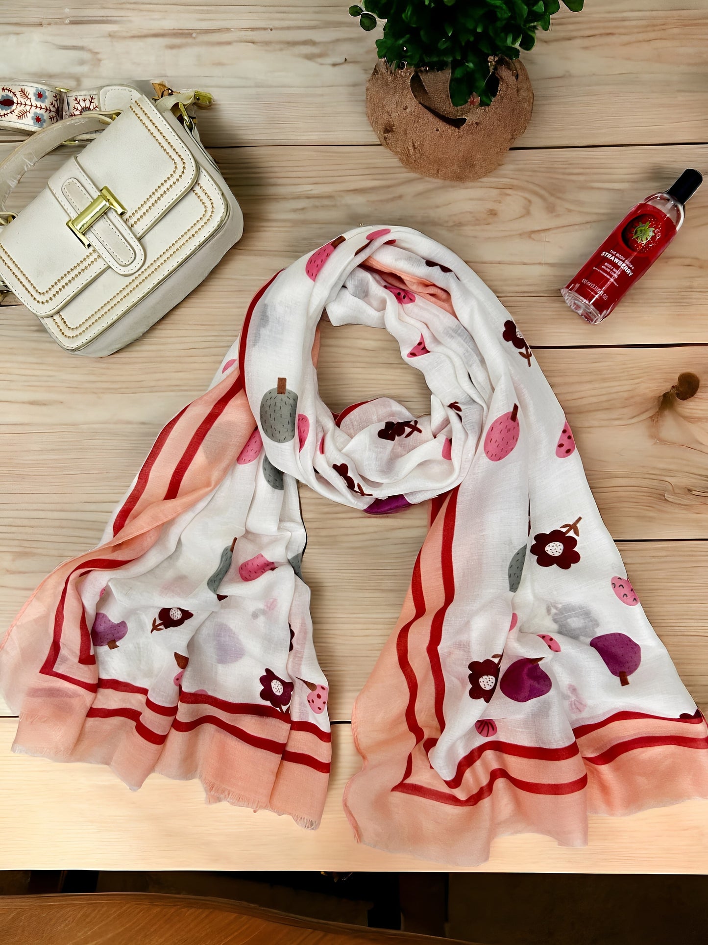 Blooming Peach Printed Modal Hijab