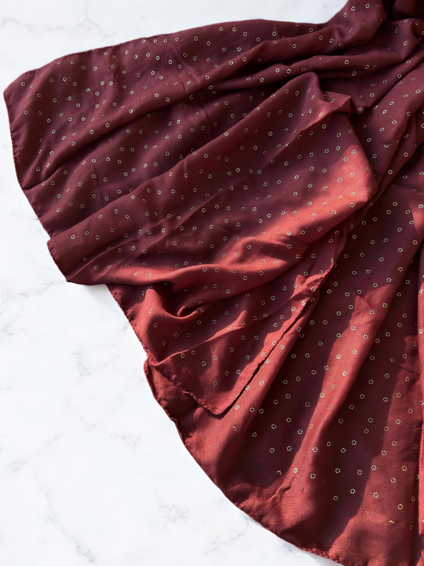 Maroon Rose Sequence Hijab