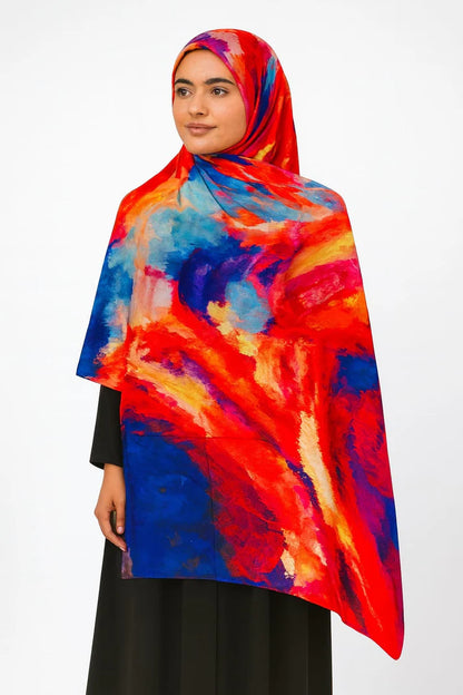 Large Satin Silk Scarf