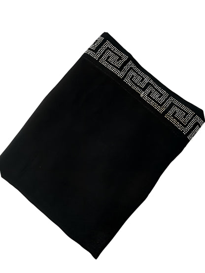 Black Silver Maze Sparkle Border Shaal