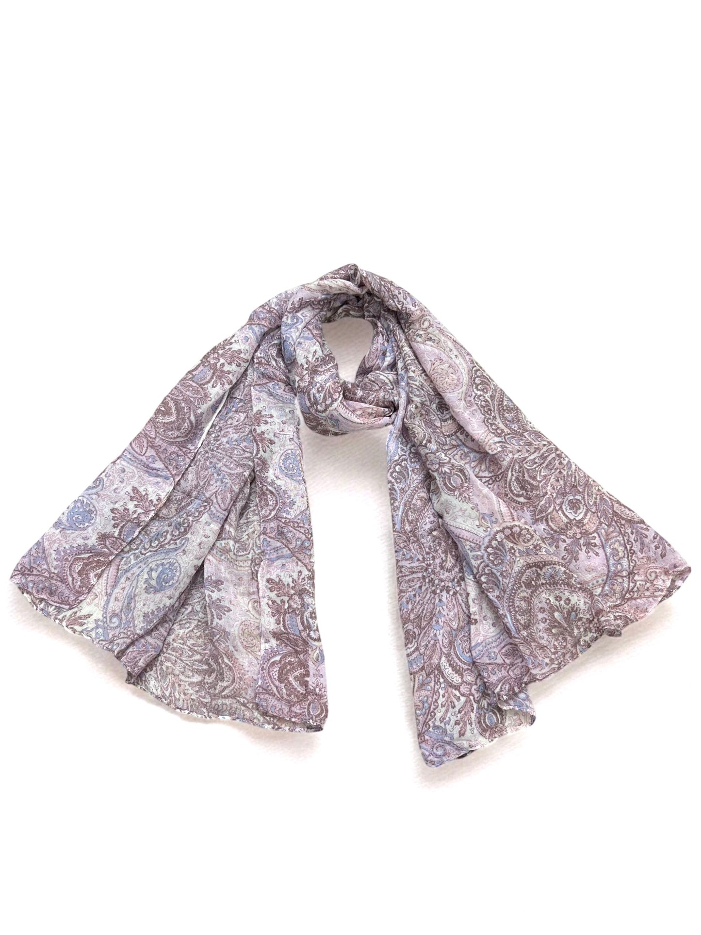 Lilac Mauve Paisley Printed Modal Hijab