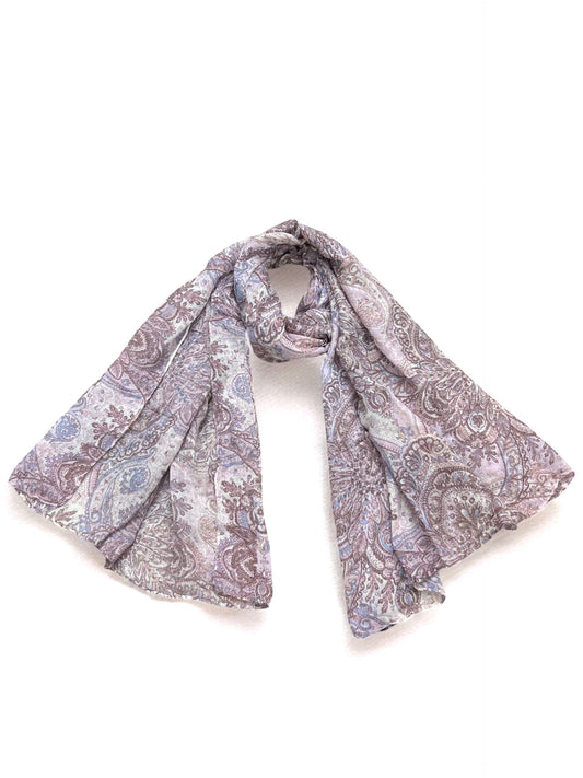 Lilac Mauve Paisley Printed Modal Hijab