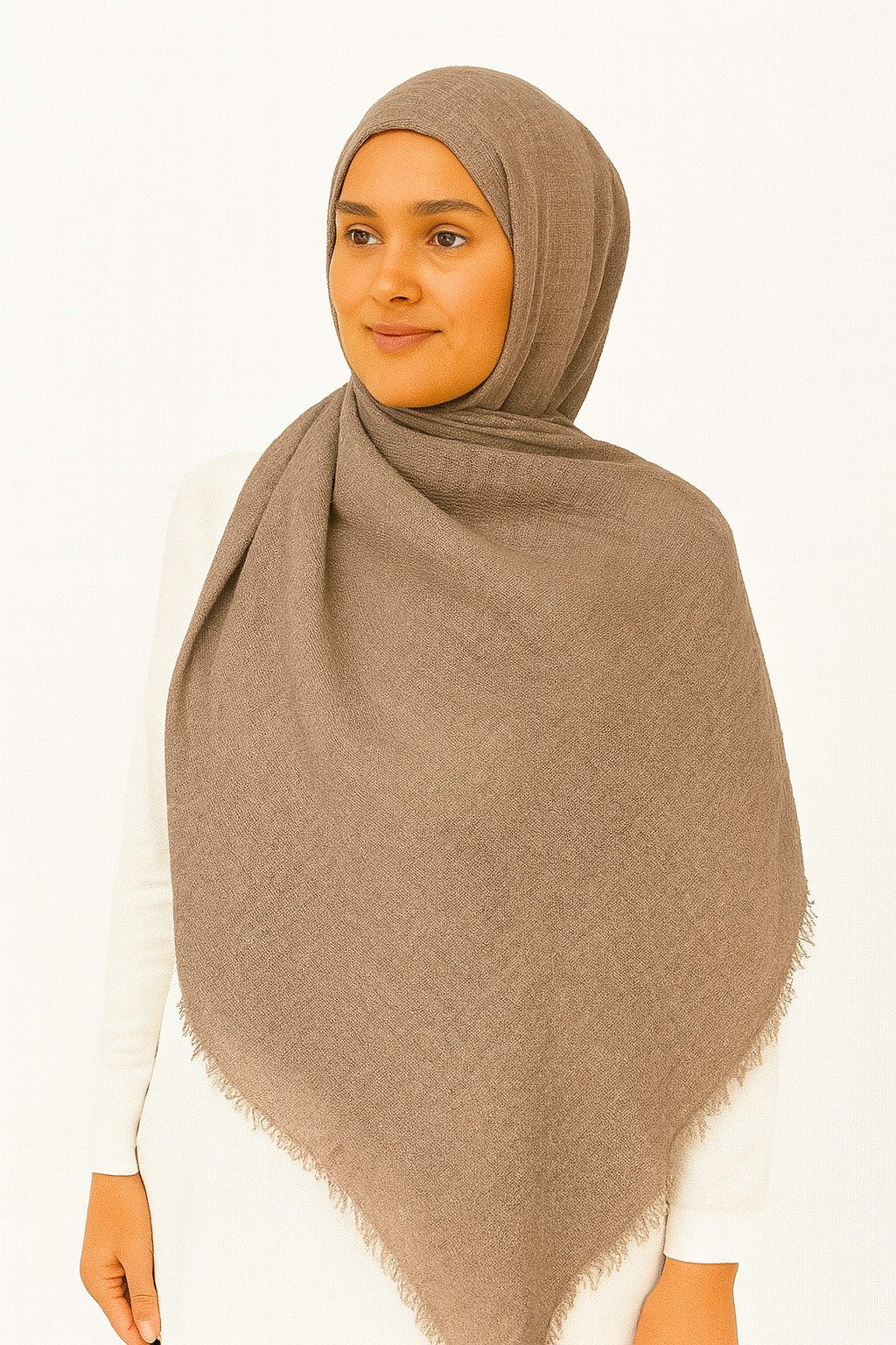 Dusty Brown -  Crimp Lawn Hijab