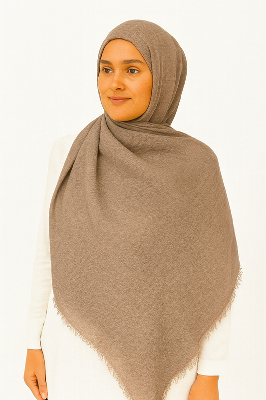 Dusty Brown -  Crimp Lawn Hijab