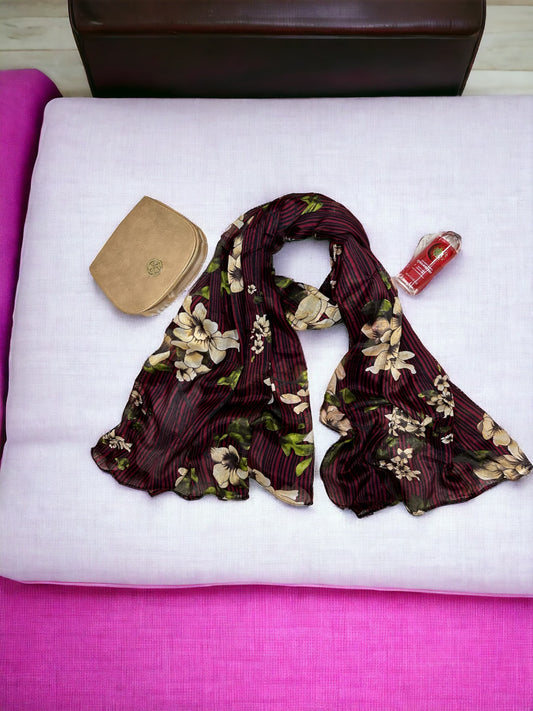 Mahogany Floral Premium Modal Hijab