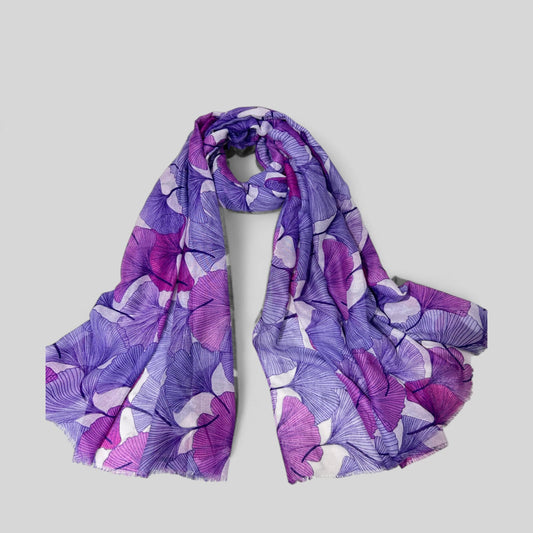 Royal Purple Orchids Printed Modal Hijab