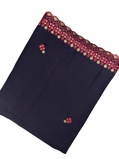 Blue Double Red Cutwork Shaal