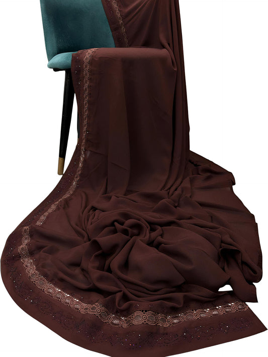 Luxury Chestnut Brown Korean Shaal